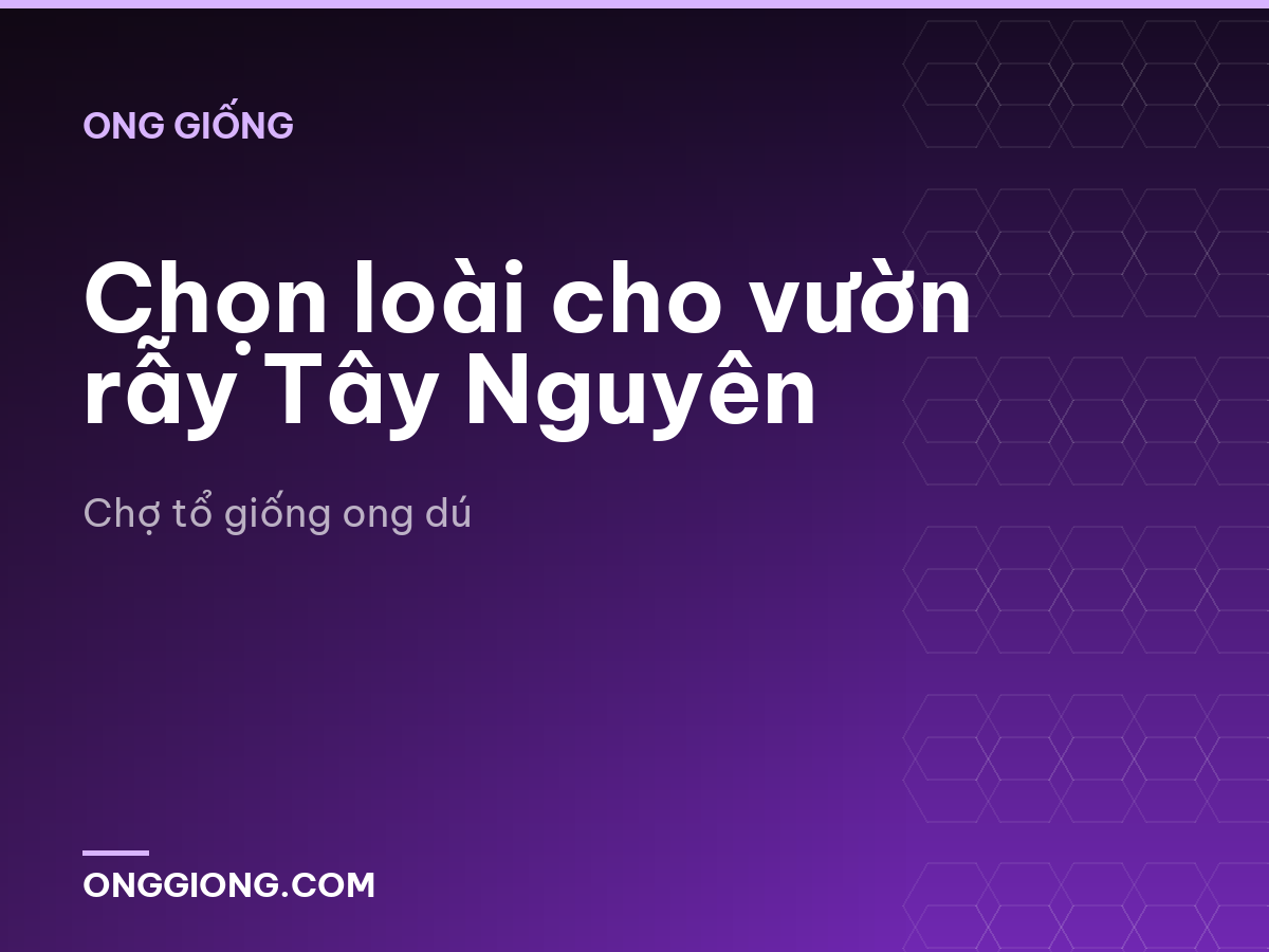 Chọn loài cho vườn rẫy Tây Nguyên