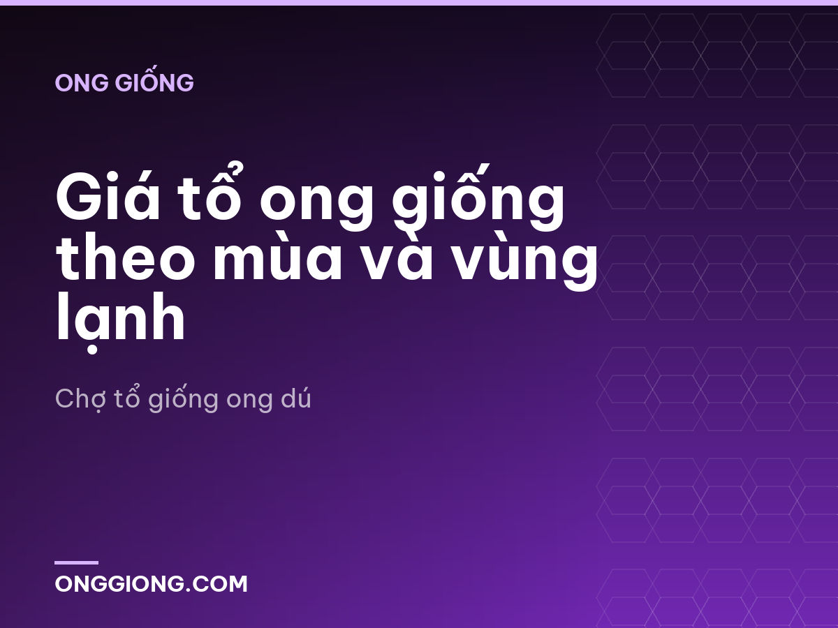 Giá tổ ong giống theo mùa và vùng lạnh