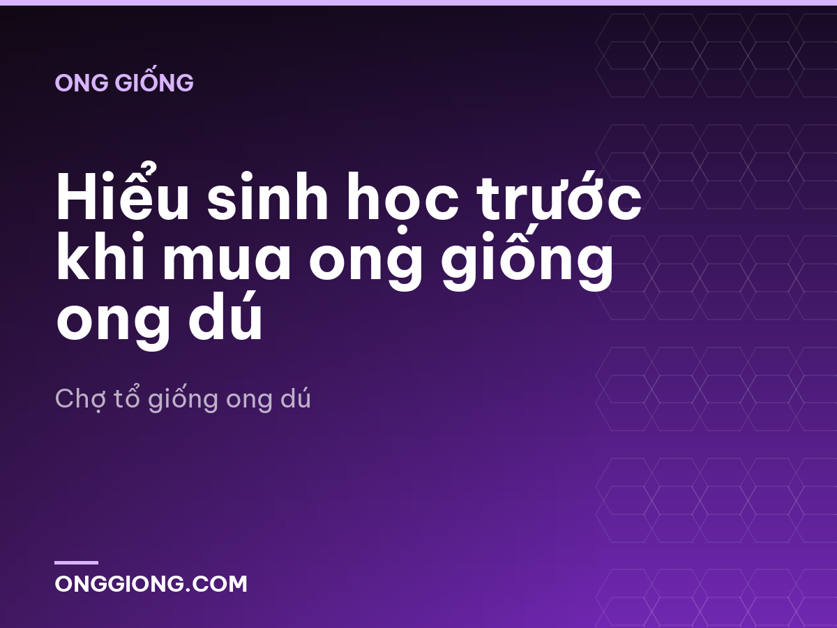 Hiểu sinh học trước khi mua ong giống ong dú