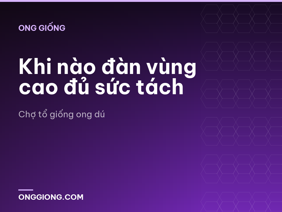 Khi nào đàn vùng cao đủ sức tách