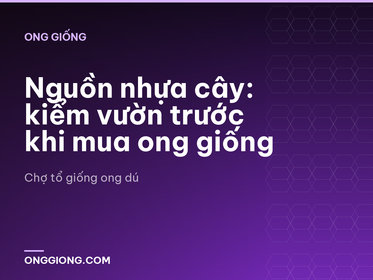 Nguồn nhựa cây: kiểm vườn trước khi mua ong giống