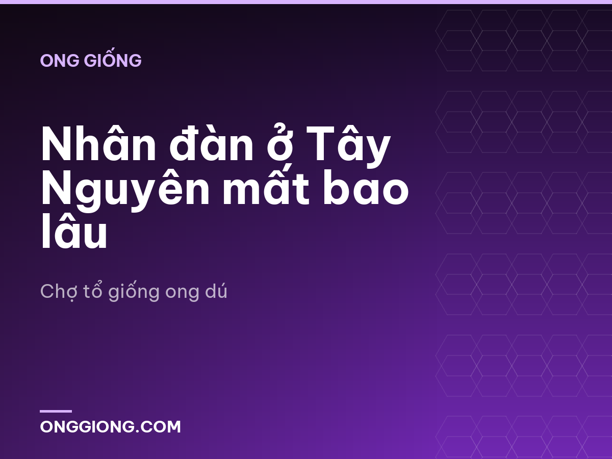Nhân đàn ở Tây Nguyên mất bao lâu